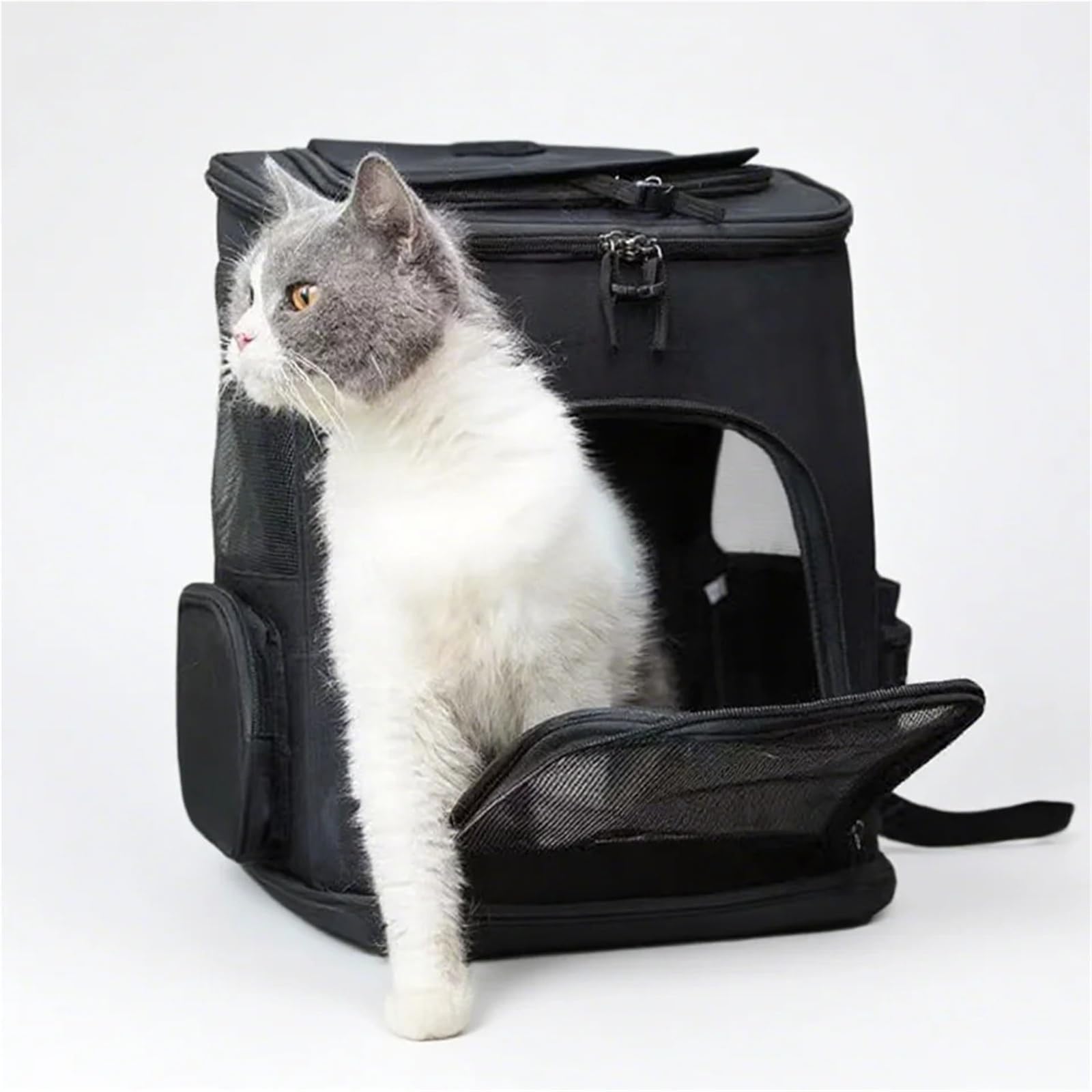 Transportador convertible para asientos de coche para perros y cama de viaje, base antideslizante, anillos de cinturón, bolsillo de almacenamiento con correa reforzada para transportar mascotas