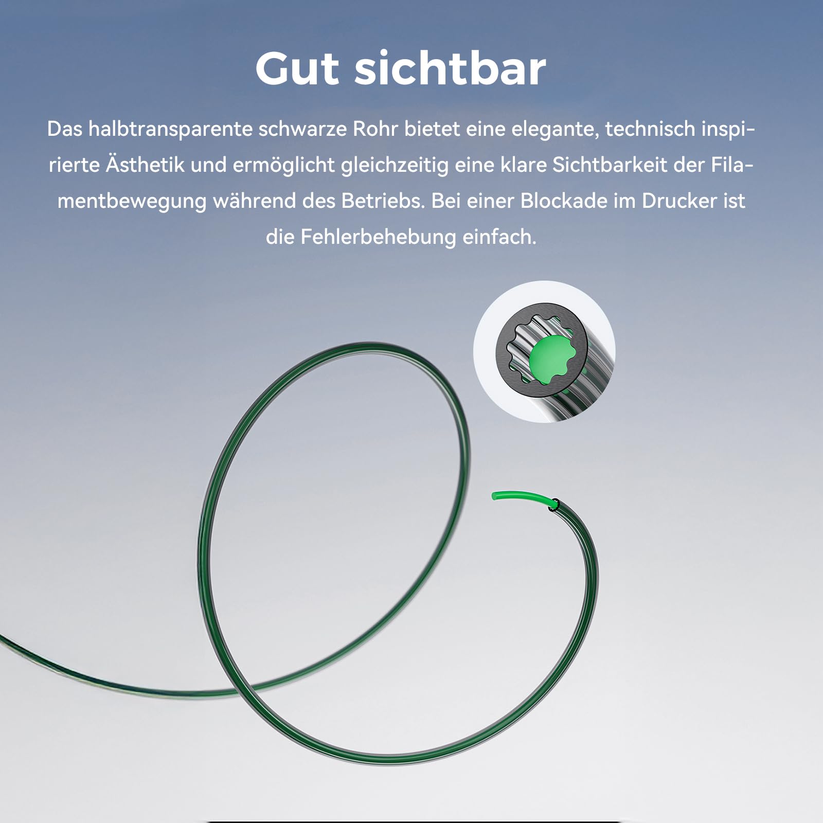 Creality Original PTFE-Teflonschlauch mit niedrigem Widerstand in Sternform, 4 m, FDM 3D-Drucker-Upgrade PTFE-Schlauch Teflon-Ersatzteil-Kit, geeignet für K1, K2, Ender-Serie und so weiter