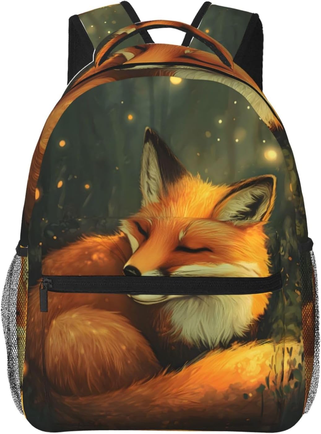 - Cute Fox Backpack, Lightweight Polyester Travel Work School Camping Daypack, Fantasy Realistic Back Pack, Wildlife and Botanical Backpacks, Book Packs Gifts for Women Girls, 11.4×5.9×15.7 Inch