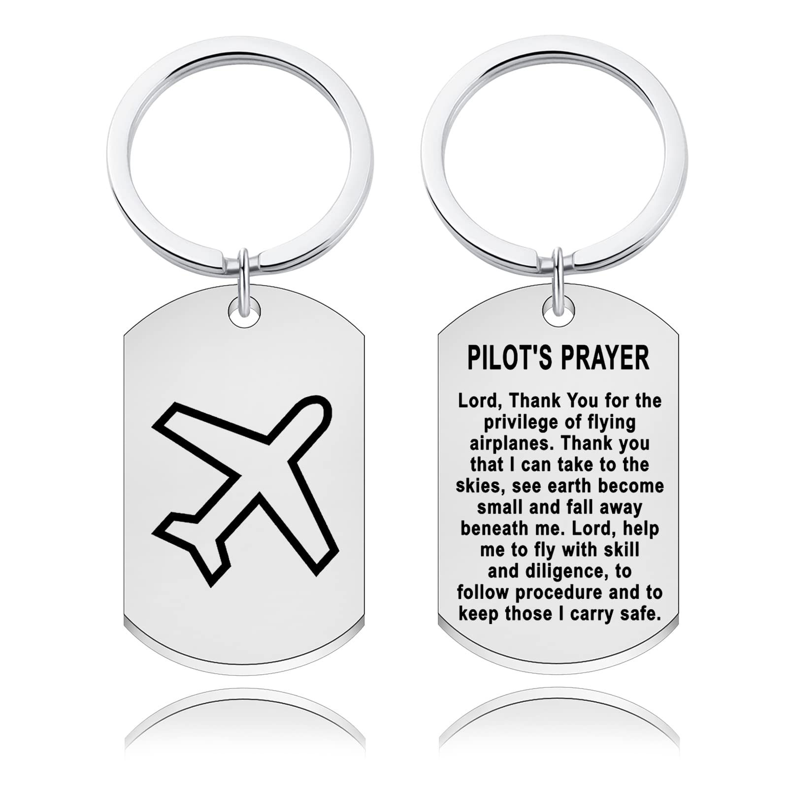 CWXLGHPilot Gift Pilot’s Prayer Keychain Necklace Flight Attendant Gift Fly Safe Gift for Flight Aviation Crew New Pilot