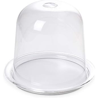 omada Design Panettone-Halter mit Tablett und mit Verschlie barer Glocke aus Kunststoff Durchmesser 32 cm H he 25 cm Zerlegbar und Sp lmaschinenfest Linea Trendy