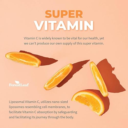 Vista 9 de ForestLeaf Vitamina C liposomal - VIT C - Vitamina C liposomal - Vitamina C liposomal 1000 mg - Cápsulas de vitamina C - Refuerzo inmunológico