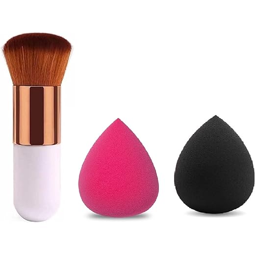 Aadav Round Foundation Brush + Makeup Sponge Blender