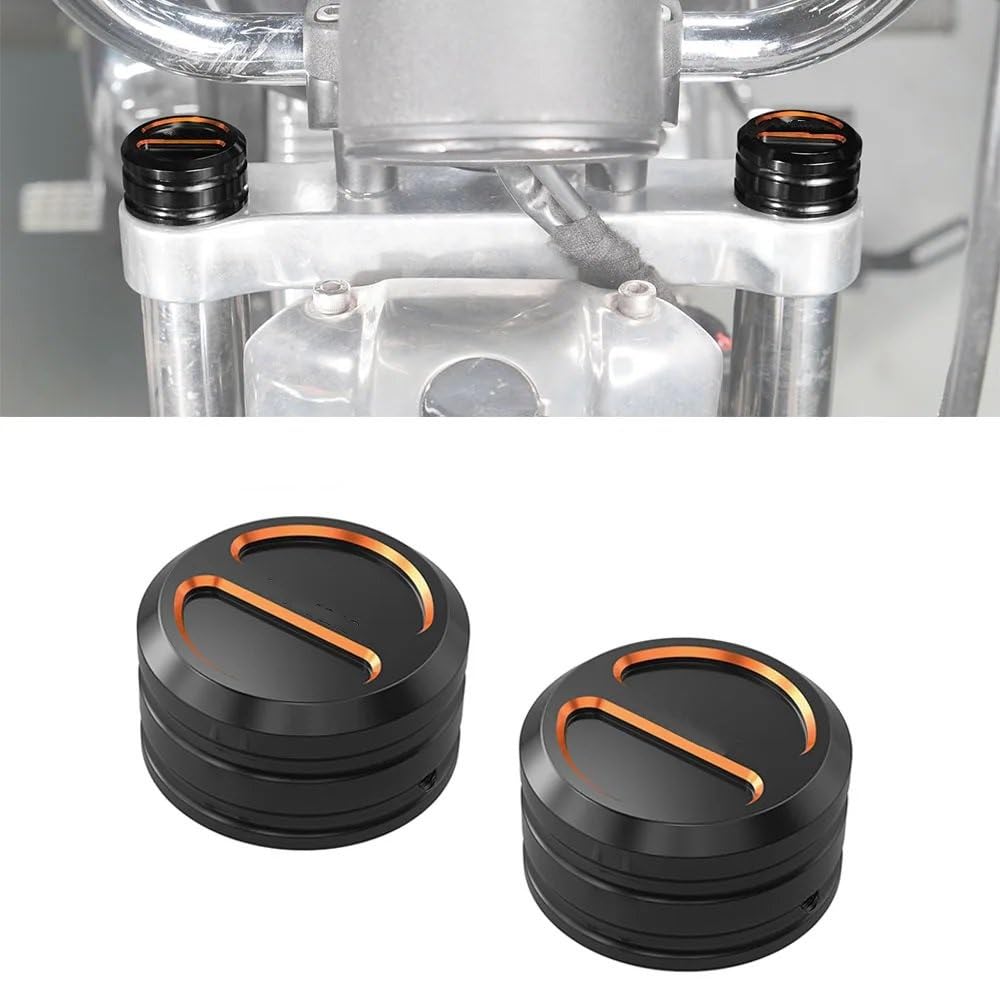 Adatto per coperchio forcella superiore Harley Sportster Iron 883 2014-2020 soffietto forcella(Orange)