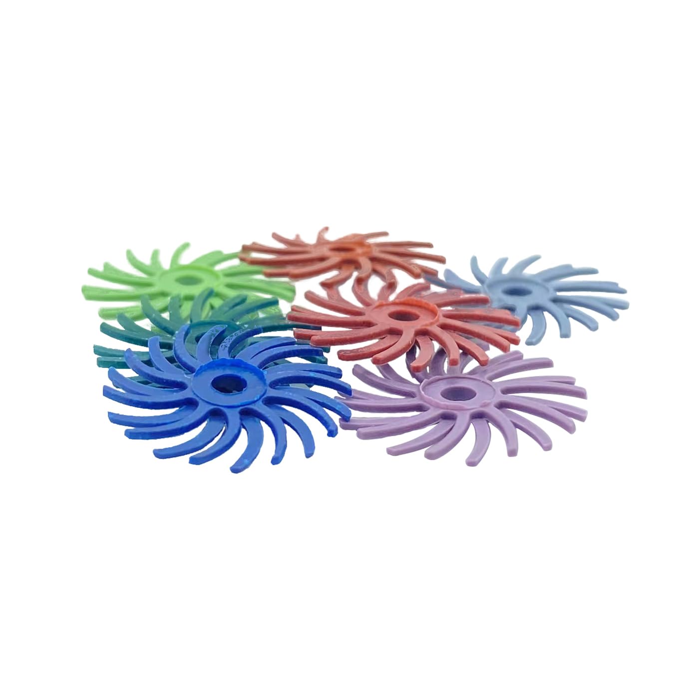 30pieces Rubber Composite Spiral Finishing Disc Wheels 15mm, 3pcs Lab Polishing Shank Mandrel 2.35mm(80)