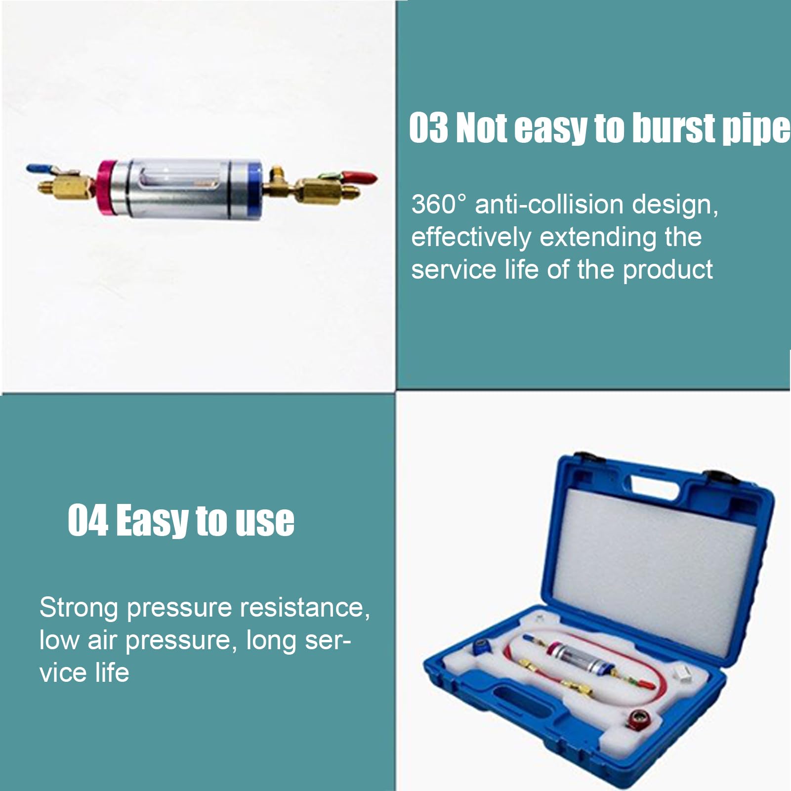 Kit De Prueba De Aceite De AC - Sistema De Control De Aceite Y Fluido Refrigerador Aire Acondicionado | Herramienta De Diagnóstico Con Mantenimiento En Tiempo Real