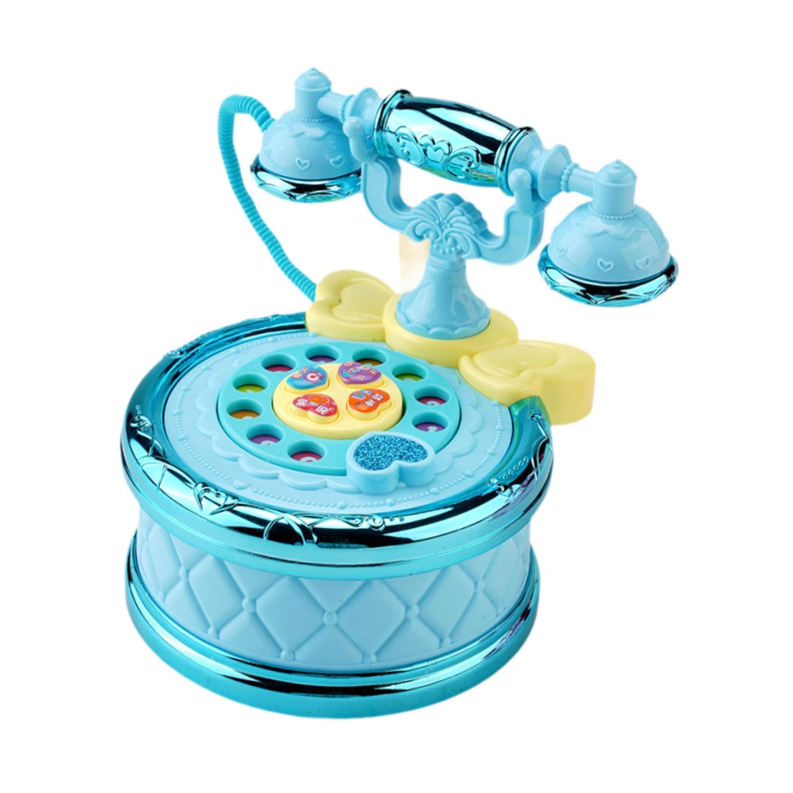 Generic Telefono Giocattolo per Bambini, Giocattolo Musicale per Bambini, Gioco di Ruolo, Regalo per Bambini, Telefono Giocattolo per Bambini, Maschi E Femmin, Blu, Taglia unica