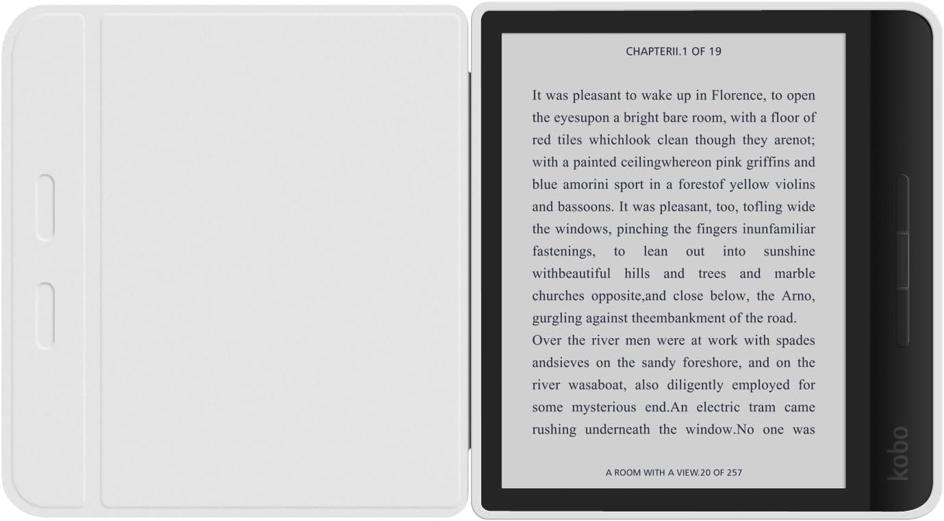 Split Folio Detachable Protective Case for 7" Kobo Libra Colour 2024 Released, Ultra Clear Transparent Back Cover Light Shell, Auto Sleep and Wake, White