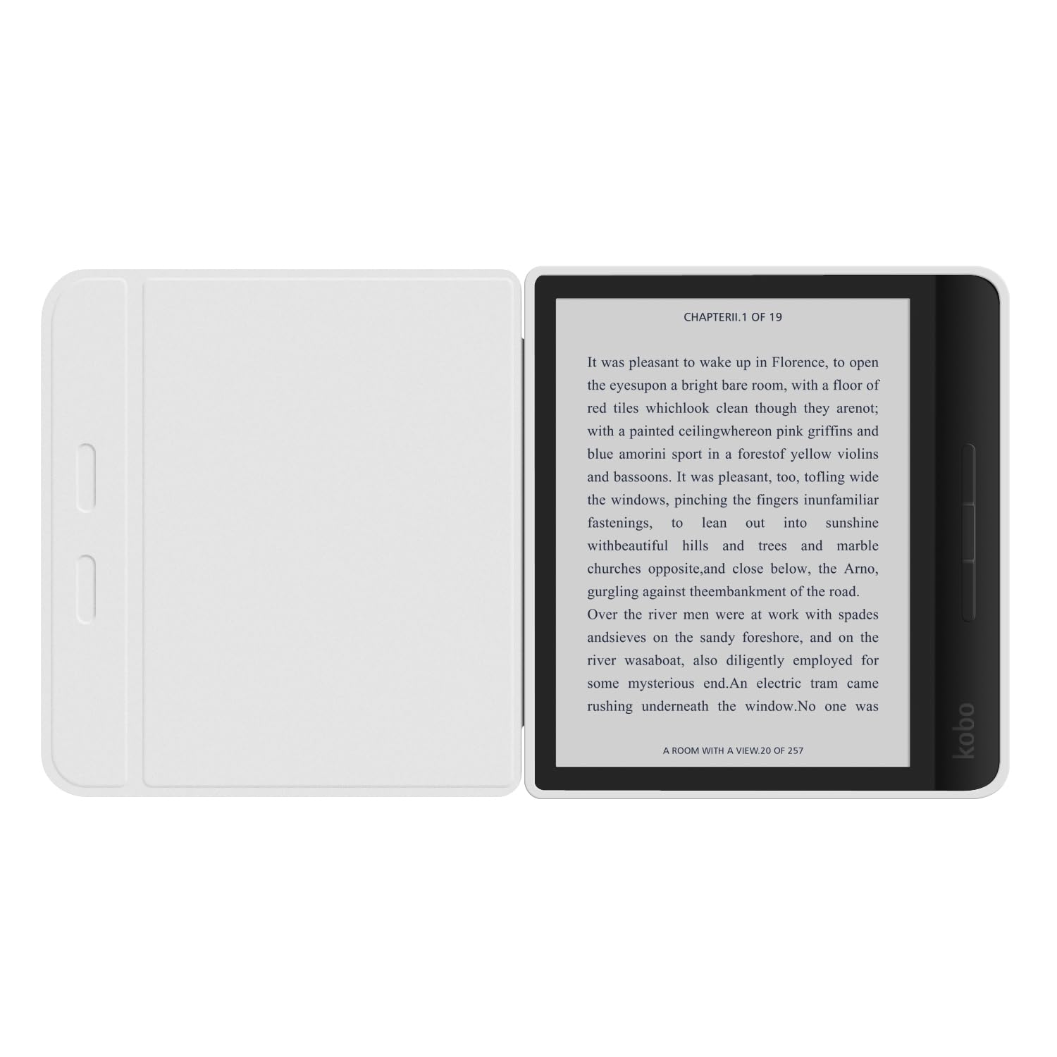 Split Folio Detachable Protective Case for 7" Kobo Libra Colour 2024 Released, Ultra Clear Transparent Back Cover Light Shell, Auto Sleep and Wake, White — view 8