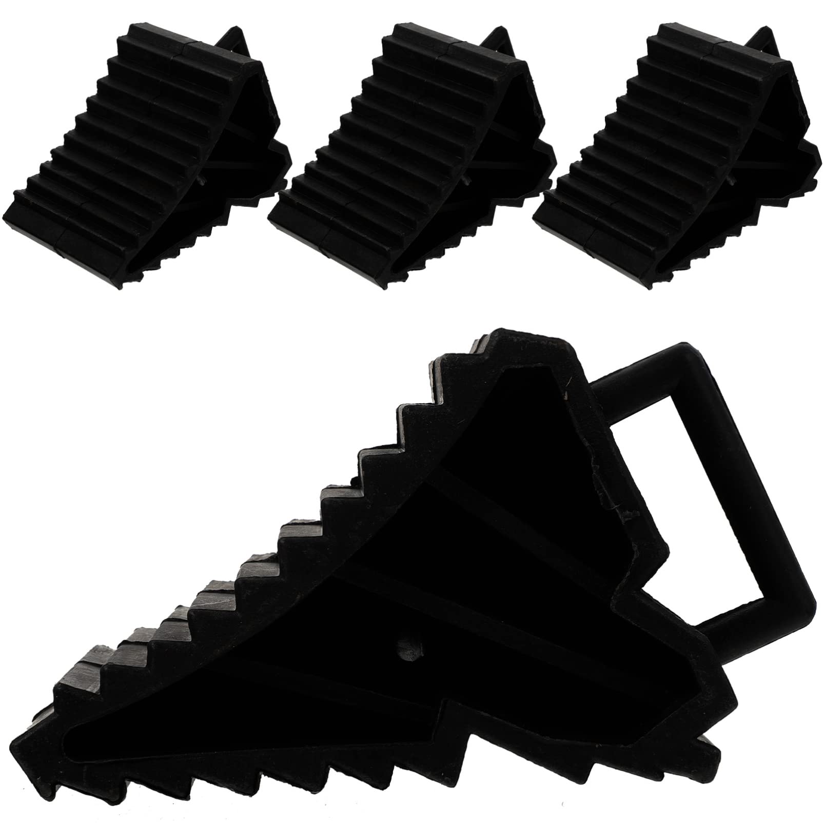 Calzos Almohadilla Piezas de 4 Plástico Ruedas para Negro Coche Antideslizante y Ranuras para Trabajo en Coche y Uso Doméstico