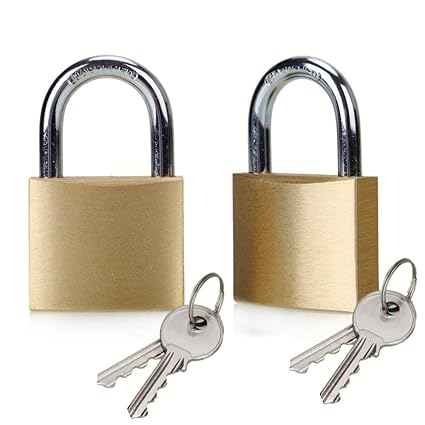 ABRAFOX Lock Solid Brass Keyed Different Padlock-40mm 2pack