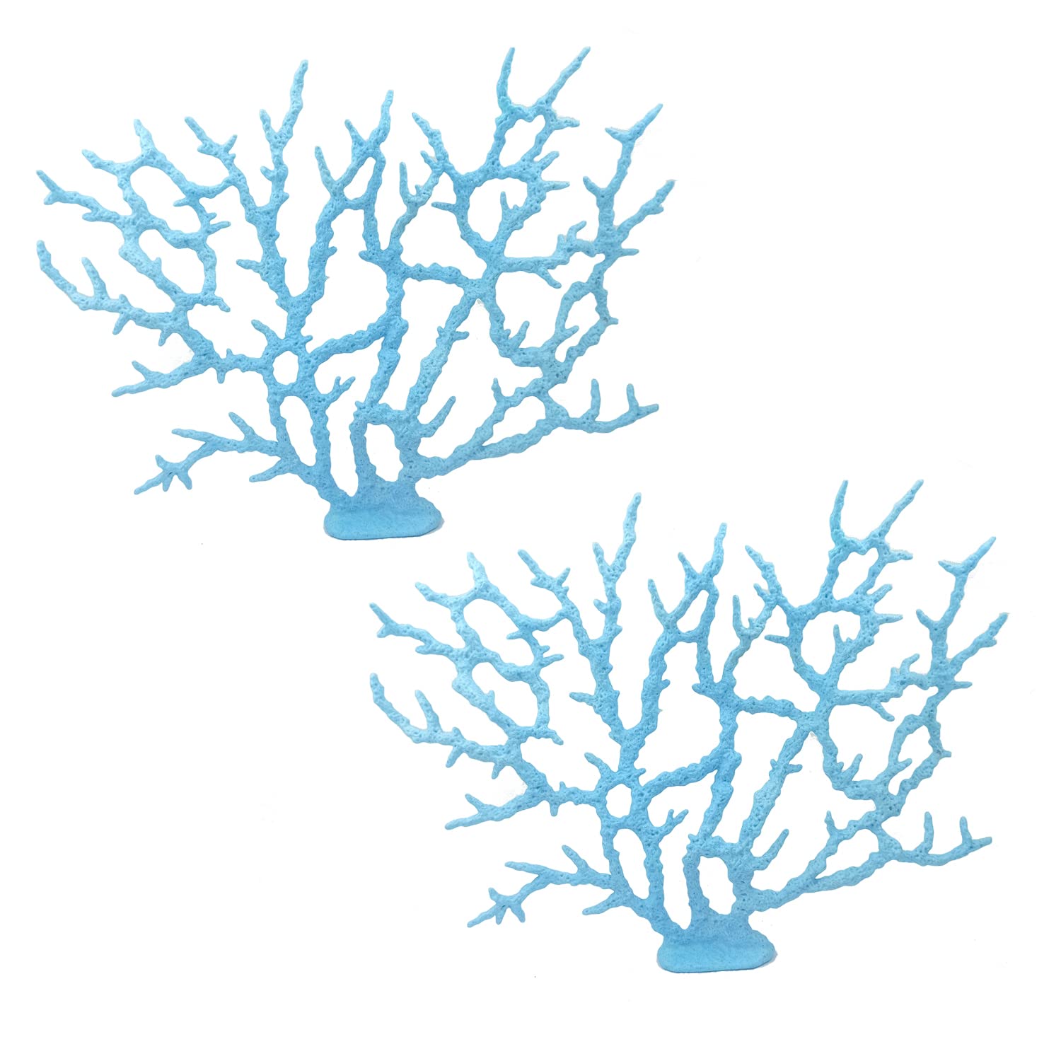 JAINSONS PET PRODUCTS Artificial Coral Ornament Resin Aquarium Plants Coral Underwater Sea Plants Decorations for Fish Tank Pack of 2 (Blue Coral Ornament)