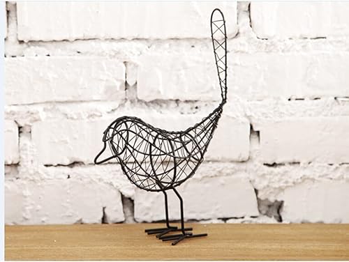 Miniatura 3 de IMIKEYA Estatua de pájaro hecha a mano: estatuilla de pájaro de metal rústico decoración del hogar, decoración de mesa rústica, lindo pájaro,
