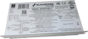 Fulham SunHorse SHS4P-UNV-C Programmable UV Ballast, 100277V, 340840mA Output, 1795W Lamps, Electronic Rapid-Start, I2C Port, UL Listed, For UV-C & Tanning Lamps