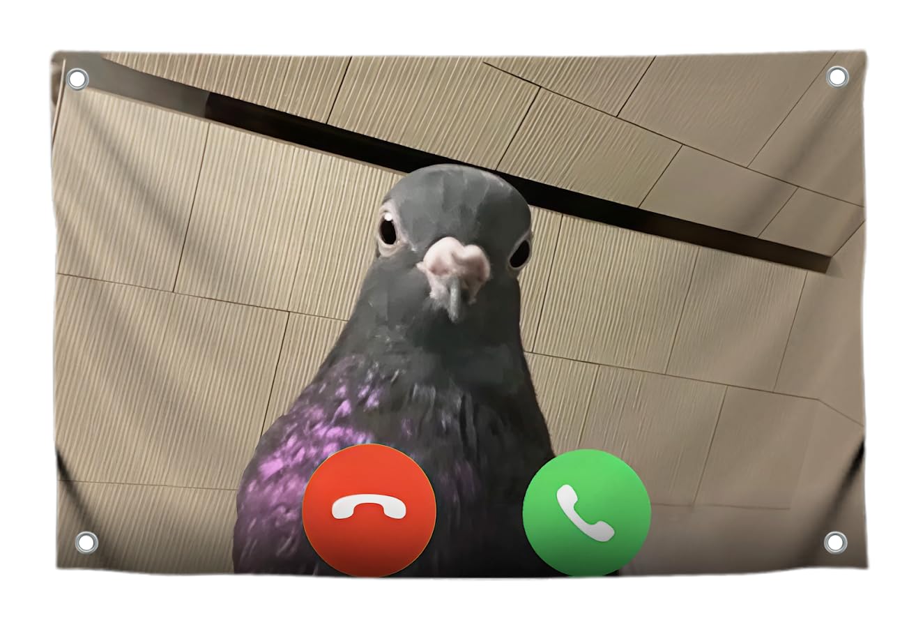 3x5 Feet Meme Flag Funny Dove with Four Brass Grommets - Single Sided Cool Meme Banners for Room - Funny Polyester Tapestry for Guys Bedroom - Tapestries for College Dorm