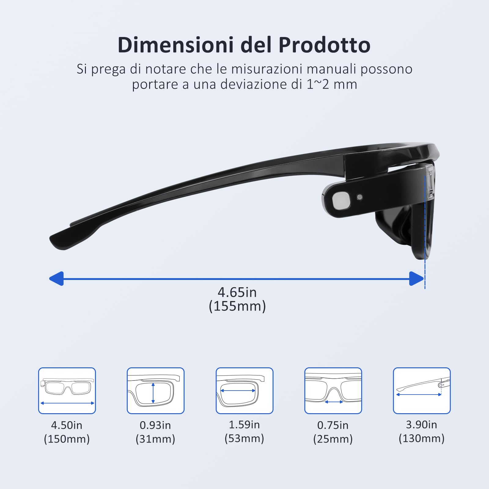 NexiGo Occhiali 3D DLP Link, Occhiali 3D Attivi Ricaricabili Compatibili con Aurora, Aurora PRO (Nero - Confezione da 2)