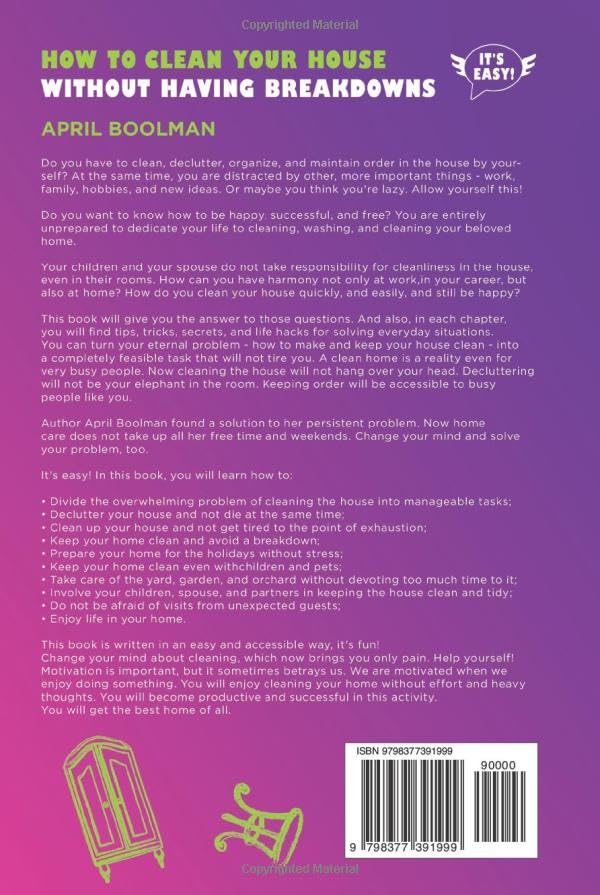 Miniatura 2 de It's Easy! How to Clean Your House without Having Breakdowns Cleaning, Decluttering, and Organizing Your Home Stress-Free (It's Easy! Become