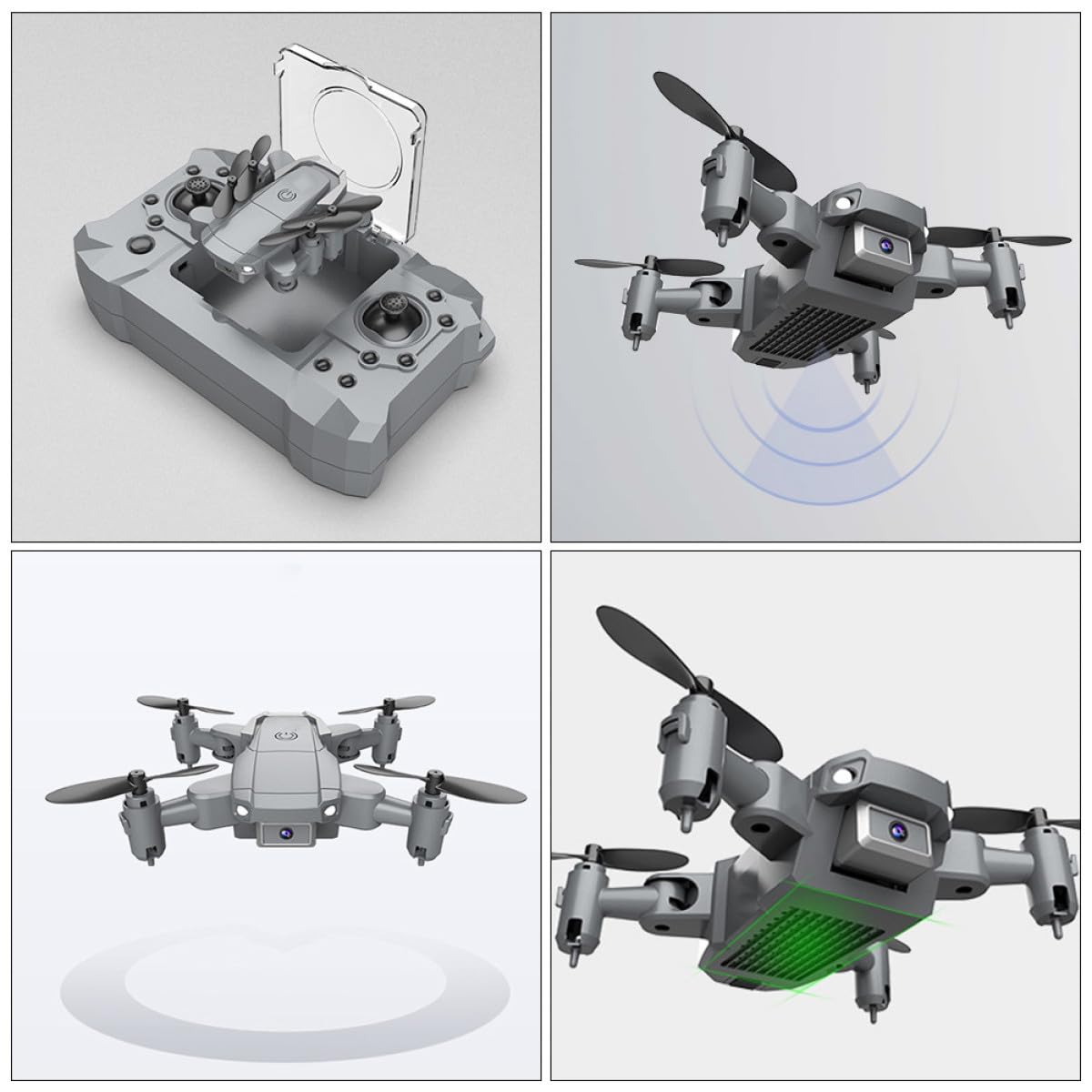 Mini Drone Radiocommandé KY905 Pliable Caméra 4K, 1 Set
