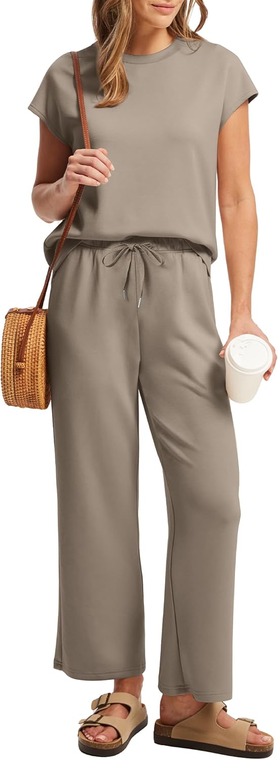 Sampeel Two Piece Sets for Women Summer Vacation Outfits Cap Sleeve Tops Lounge Matching Sets Clothing Beach Fashion Clothes - Image 3