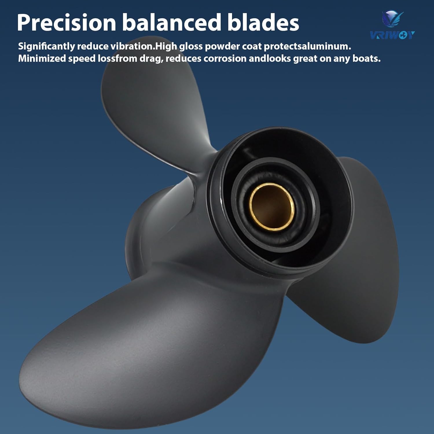 Upgrade 11 3/4×17 Aluminum Boat Propeller for BRP Johnson Evinrude OMC Stern Drive，40-55HP Outboard Engines, OEM Propellers for 40 48 50 55 HP 13-Spline Tooth，RH