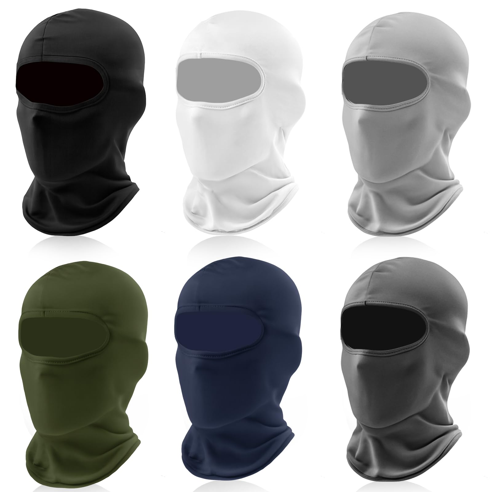 6 Pack Ski Mask Balaclava for Men Women Lightweight UV Protection Summer Full Face Cover Outdoor Motorcycle