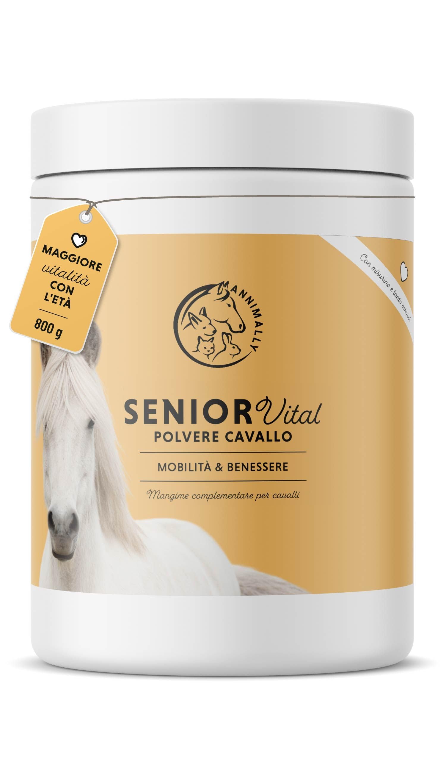 Senior Vital polvere per cavalli con MSM, glucosamina, artiglio del Diavolo - integratore senior per Il supporto di cuore, circolazione, ossa e articolazioni in età avanzata- integratori per cavalli