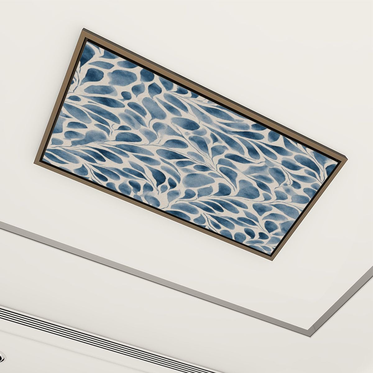 4 Pack Fluorescent Light Covers 4 x 2 ft Blue Watercolor Leaf Organic Shapes Soft Lines Magnetic Ceiling Light Covers Fluorescent Lights Shade Panel for Office Classroom Home Hospital Decor