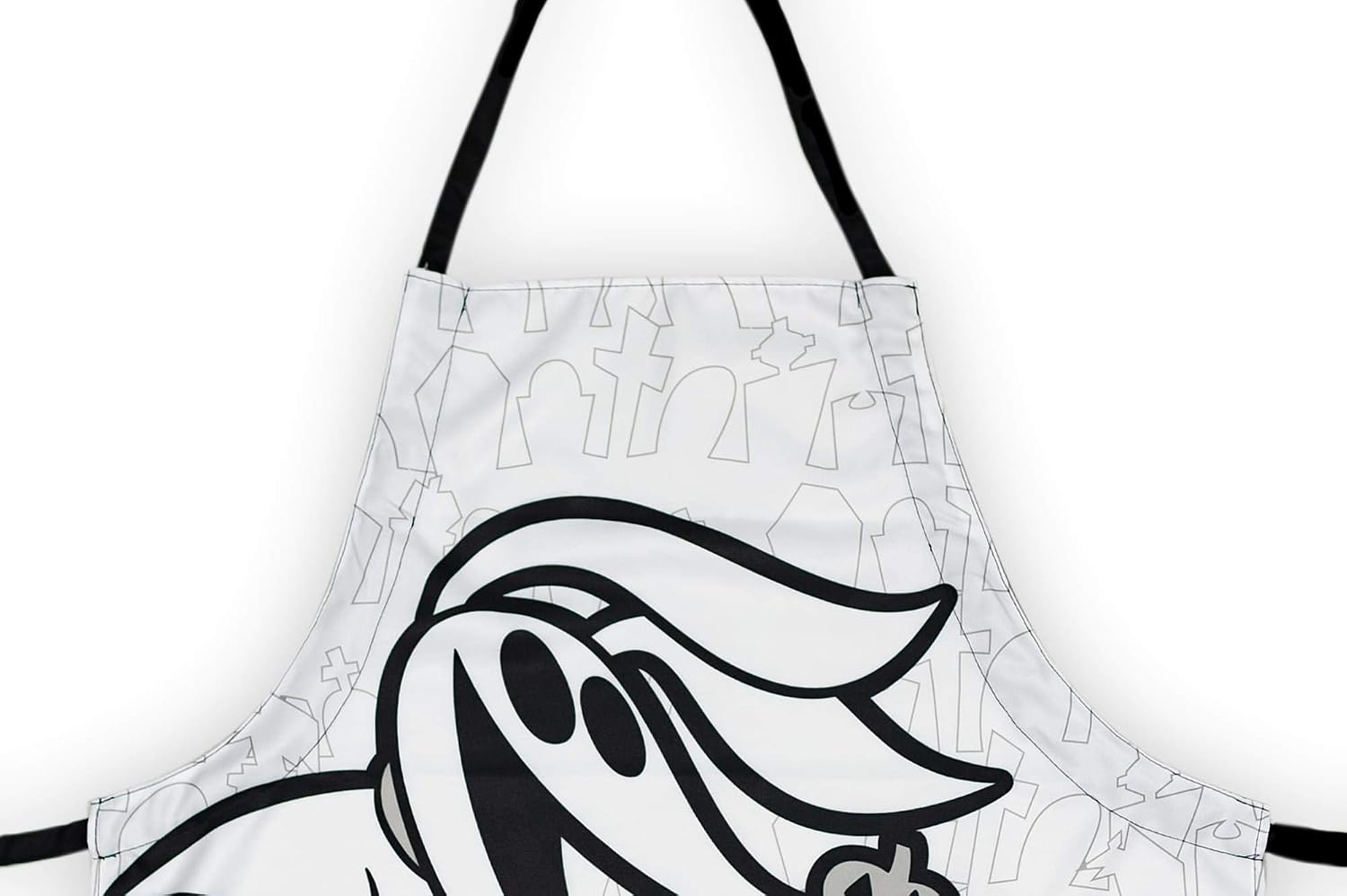 Nightmare Before Christmas Zero Apron - Stylish White With Black Straps Kitchen Accessory Featuring Tim Burton’s Animated Musical Classic - Great Holiday Gift for Cooking, Crafts and More