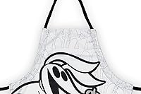 Vista 2 de Nightmare Before Christmas Zero - Elegante delantal blanco con correas negras, accesorio de cocina con el clásico musical animado de Tim Burton