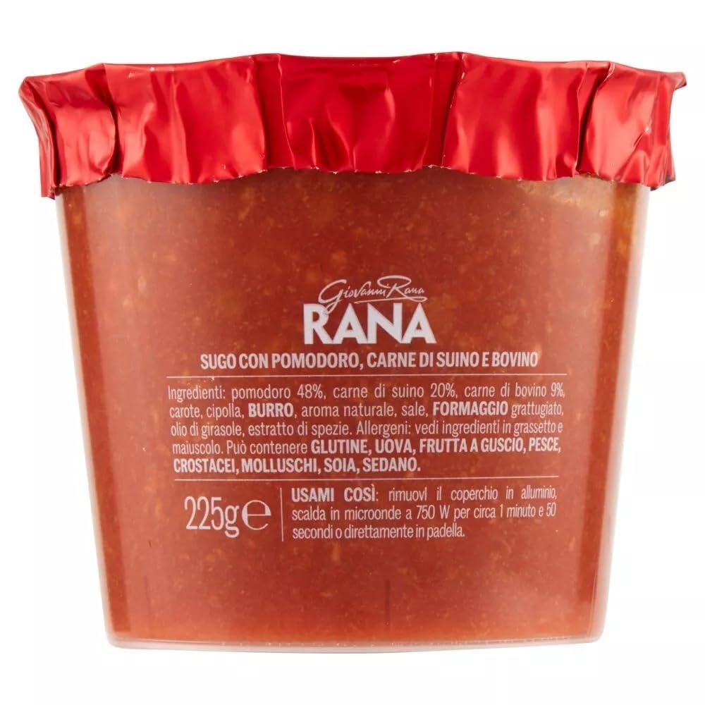 12x Giovanni Rana Sugo Fresco Bolognese,Frische Bolognese-Sauce Pasten Kochsaucen Soße mit Tomaten und Fleisch 225g + Beni Culinari Kostenloser Schlüsselanhänger