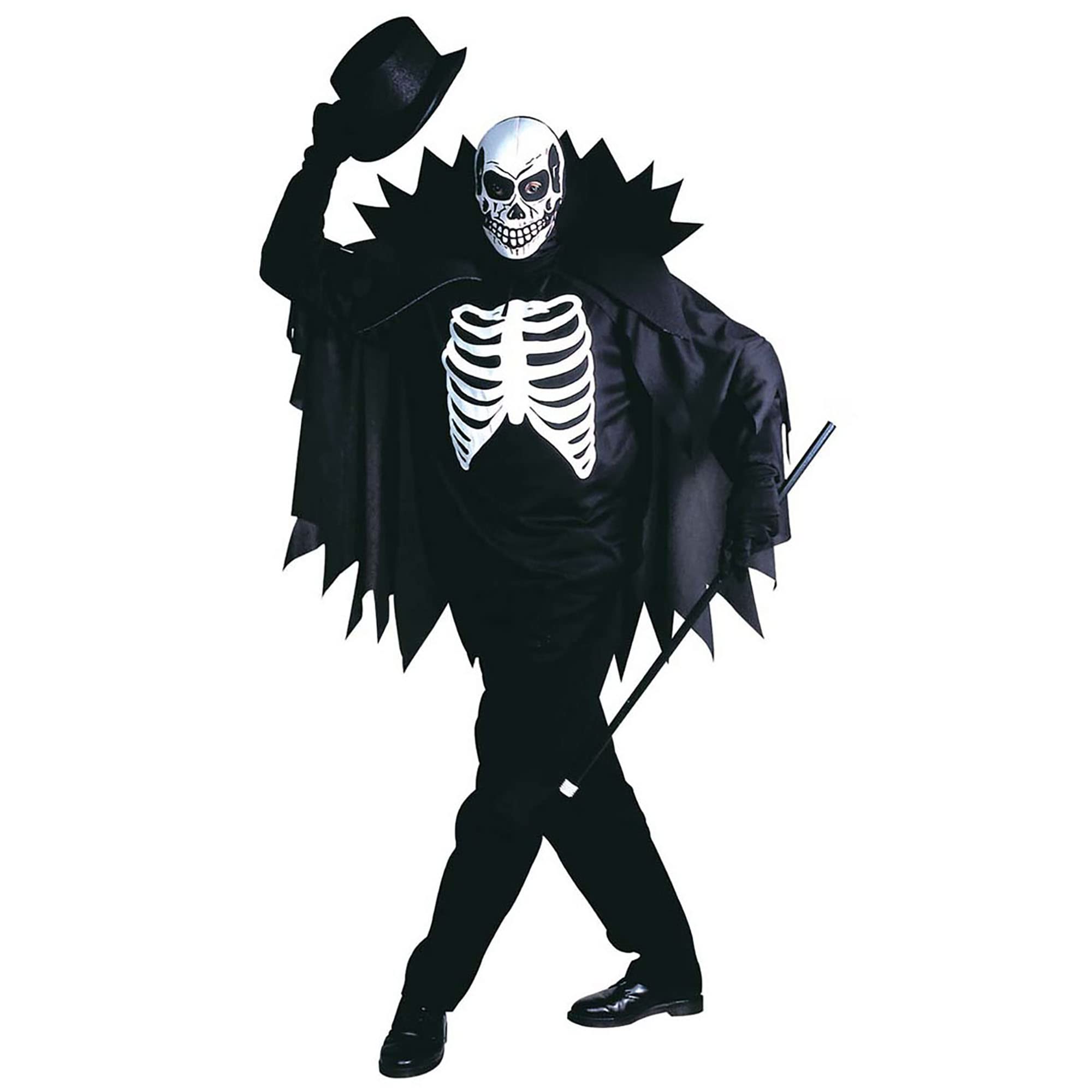 Mens Scary Skeleton Costume Medium UK 40/42" for Halloween Living Dead Fancy Dress