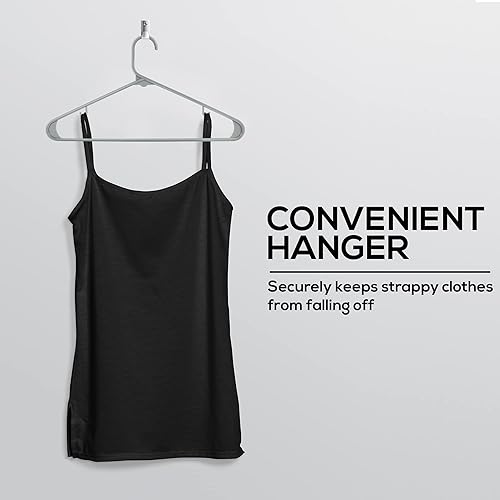 Miniatura 3 de Utopia Home Paquete de 30 perchas de plástico, perchas con ganchos, perchas para faldas, perchas duraderas y que ahorran espacio, perchas grises