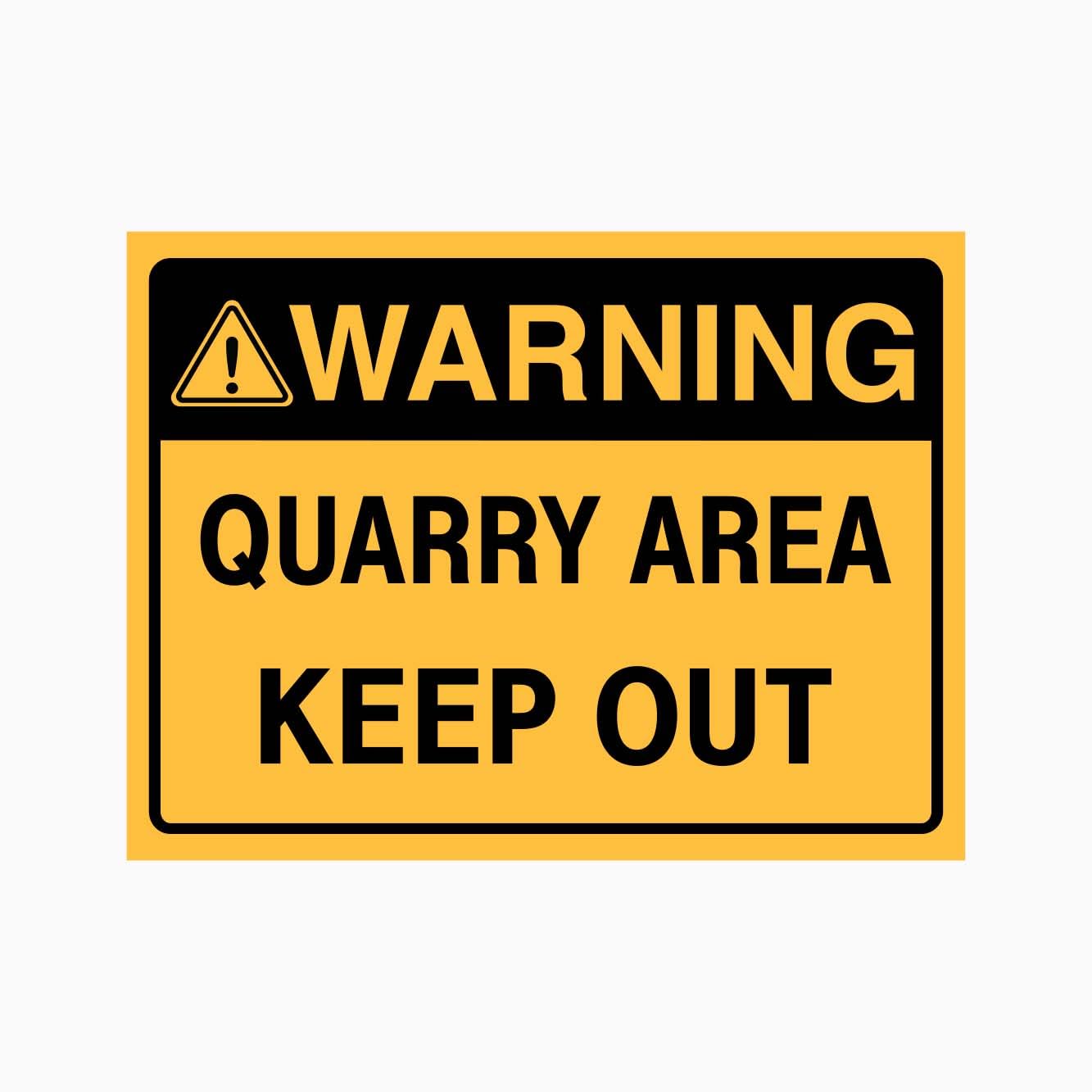 WARNING QUARRY AREA KEEP OUT Sign Warning Metal Tin Sign 8 x 12 inch for Industrial & Commercial Series