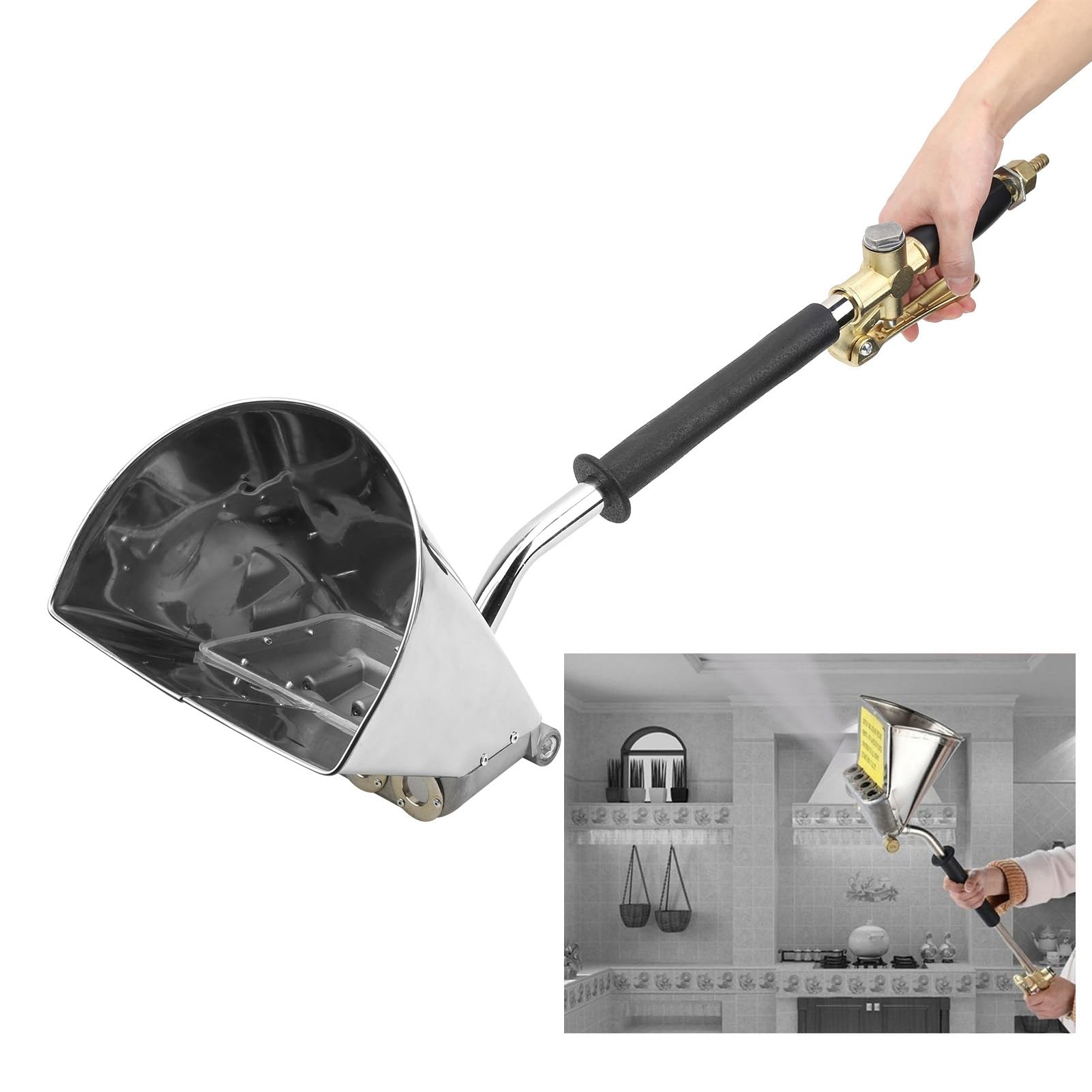 Cemento Mortaio Pistola a Spruzzo, 4 Jet Spruzzatore di Calcestruzzo Pistola Pneumatica per Cemento, Strumento per Pareti per Pittura a Spruzzo per Stucco Portatile, per Pittura a Parete e Soffitti