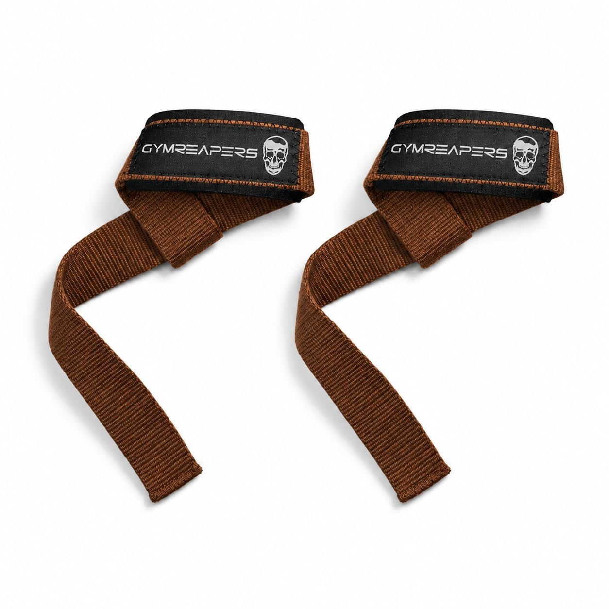 Gymreapers Lifting Wrist Straps for Weightlifting, Bodybuilding, Powerlifting, Strength Training, & Deadlifts - Padded Neoprene with 18" Cotton (Brown) — image 1