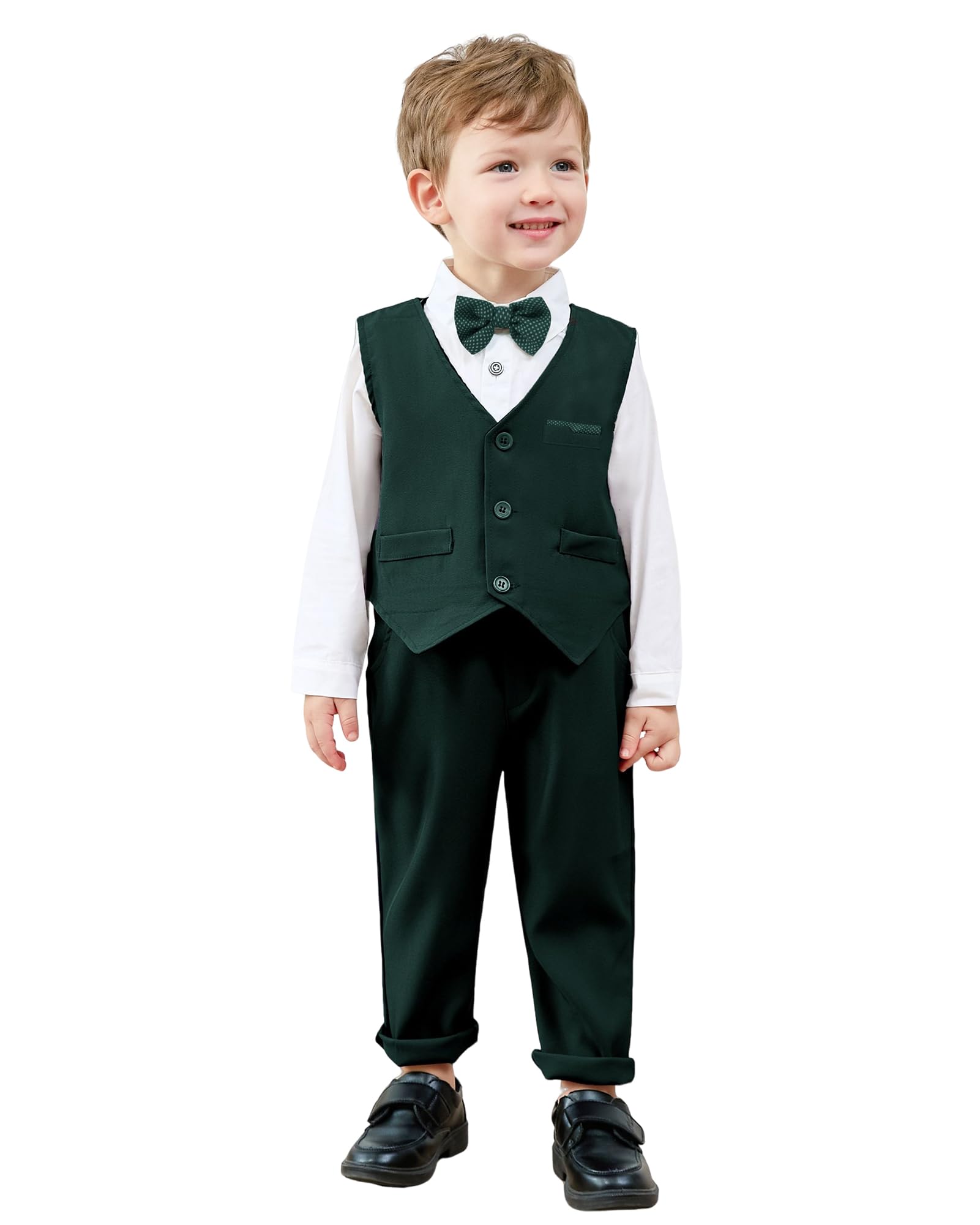 nilikastta Kleinkind Baby Junge Kleidung Anzug Gentleman Hochzeit Outfits formelle Kleid Shirt/Fliege/Weste/Suspenderhose 1-9 Jahre