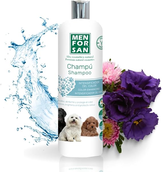MENFORSAN Champú Intensificador de Color para Perros 1L, Intensifica y Protege el Color, Aporta Brillo, Producto Vegano (el embalaje puede variar)