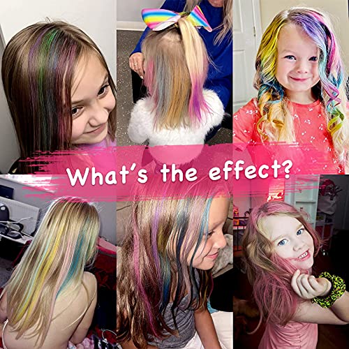 Tallsocne Hair Chalk For Kids, 6 Colors Temporary Hair Chalk For Girls With Dark Hair Blonde Hair Washable Non-Sticky, Vibrant Temporary Hair Color, Gift For Kids Aged 4 5 6 7 8 9 10+ #TOP5