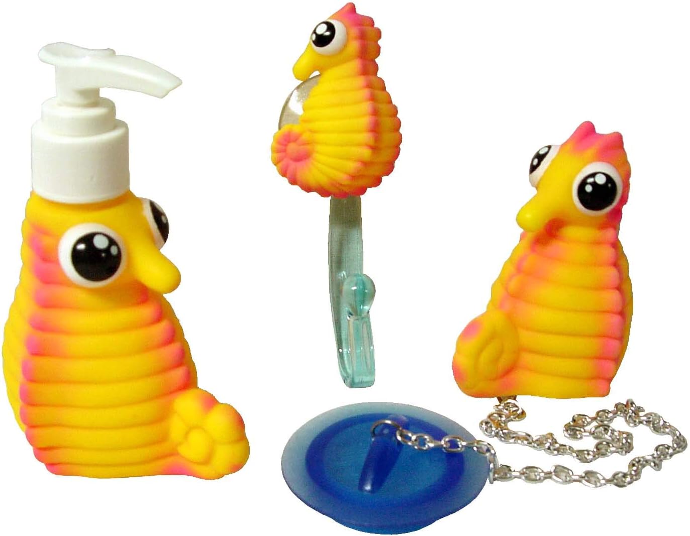 Conjunto DOSIFICADOR DISPENSADOR JABON + TOALLERO Percha Ventosa Colgador Gancho Colgar + TAPON BAÑERA Lavabo BIDE Fregadero BAÑO con Cadena DE ...