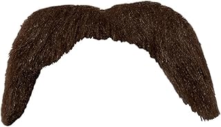 Mens 70s Style Tash for 70s Disco Hippie Fancy Dress Brown T