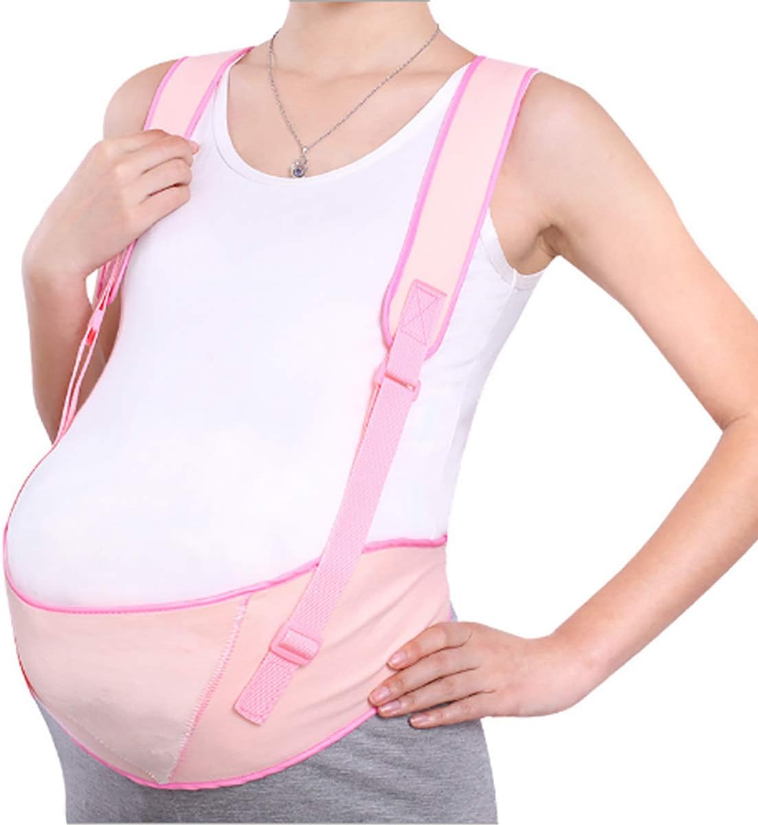 WILLQ Maternity Belt, Mommy Belt Shoulder Straps, Pregnant Stomach Support, Pregnancy Harness, Lightweight Breathable Prenatal Belly Support Band