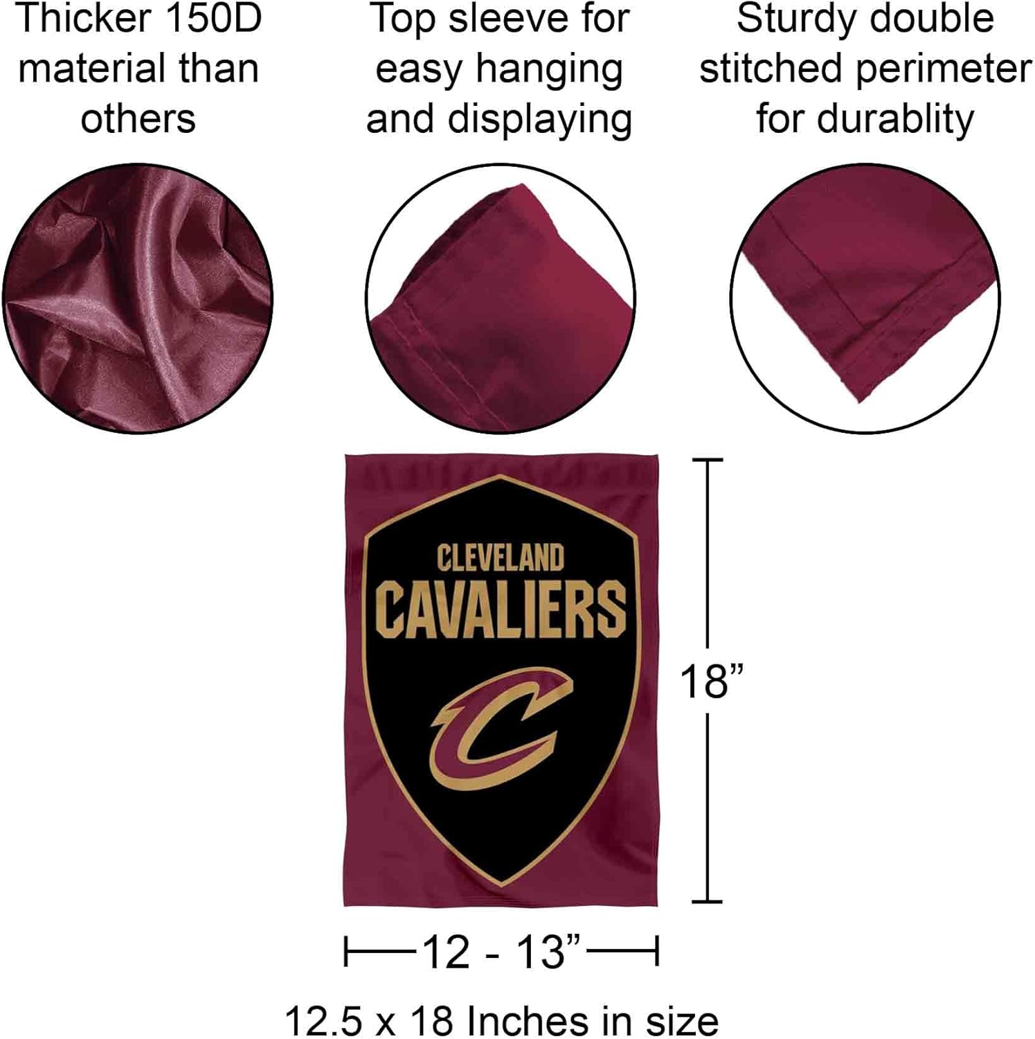 Cleveland Cavaliers Double Sided Garden Flag - Image 3