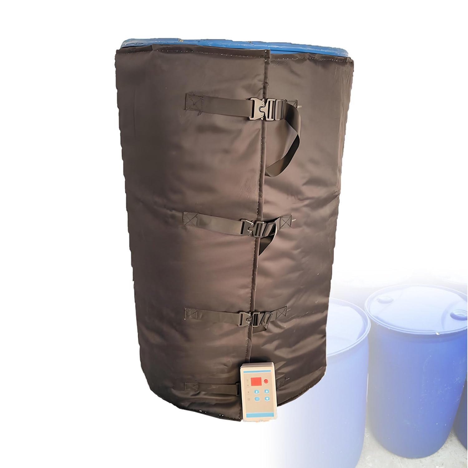 Koc grzewczy, grzejnik do beczek klasy przemysłowej 200L/1000L, odporny na warunki atmosferyczne koc grzewczy z regulatorem temperatury do zbiorników IBC, grzejnik bid