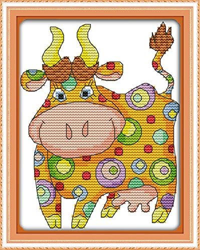 Aello Counted Cross Stitch, Colorful Cow (a) - 11CT