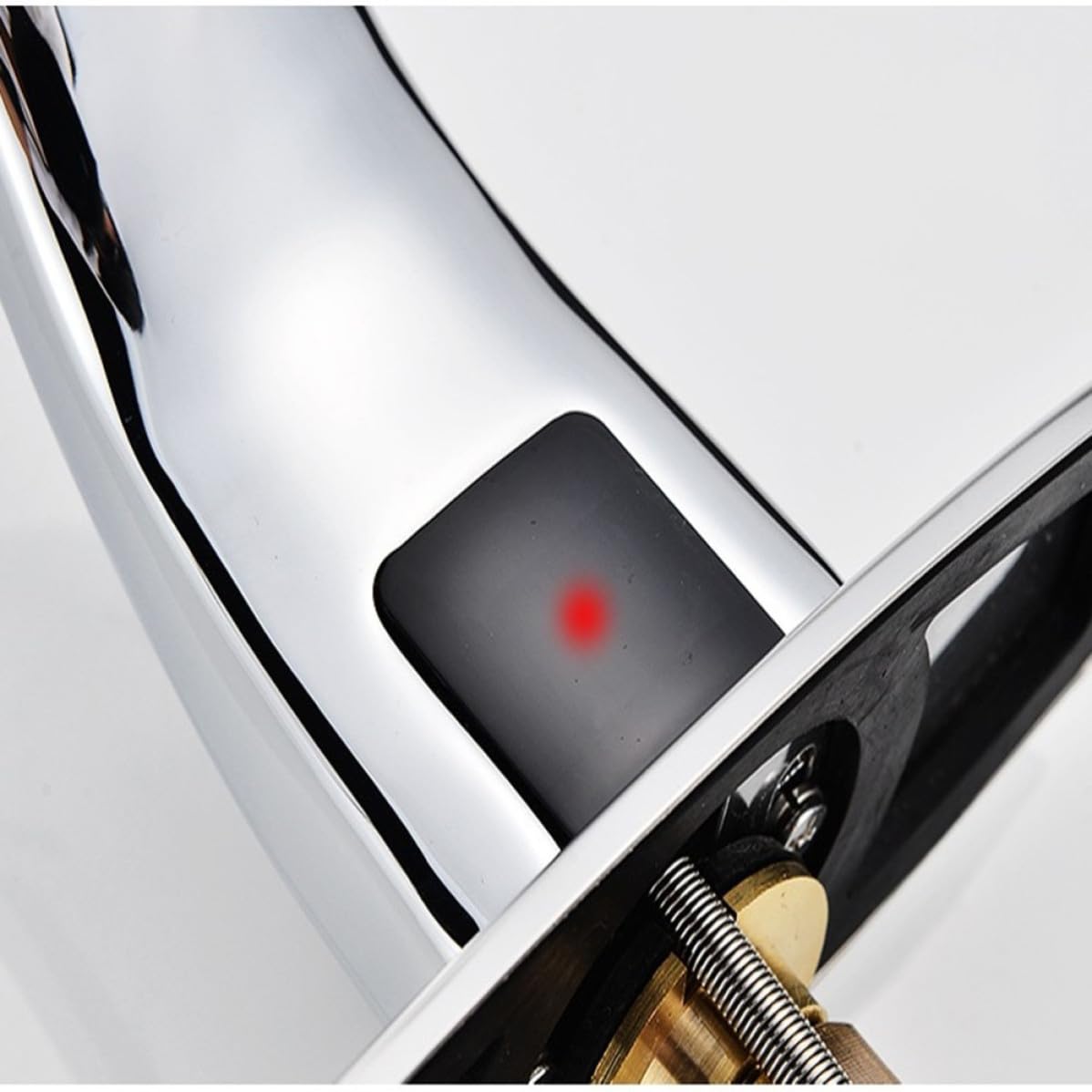 Toddmomy Grifo Automático Función Ahorro de Agua para Lavabo de Baño Sensor Infrarrojo Cobre Plateado y Encendido/apagado Automático