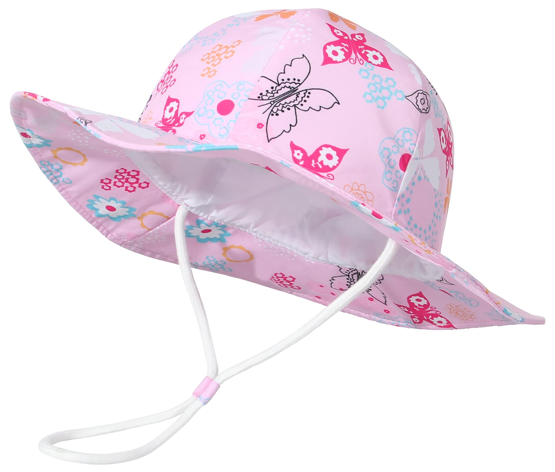 GEMVIE Sombrero Playa Bebe ala Ancha Protege Sol Verano Niña Gorra Viaje/Aire Libre,Estampado Floral Pescador Sombrero
