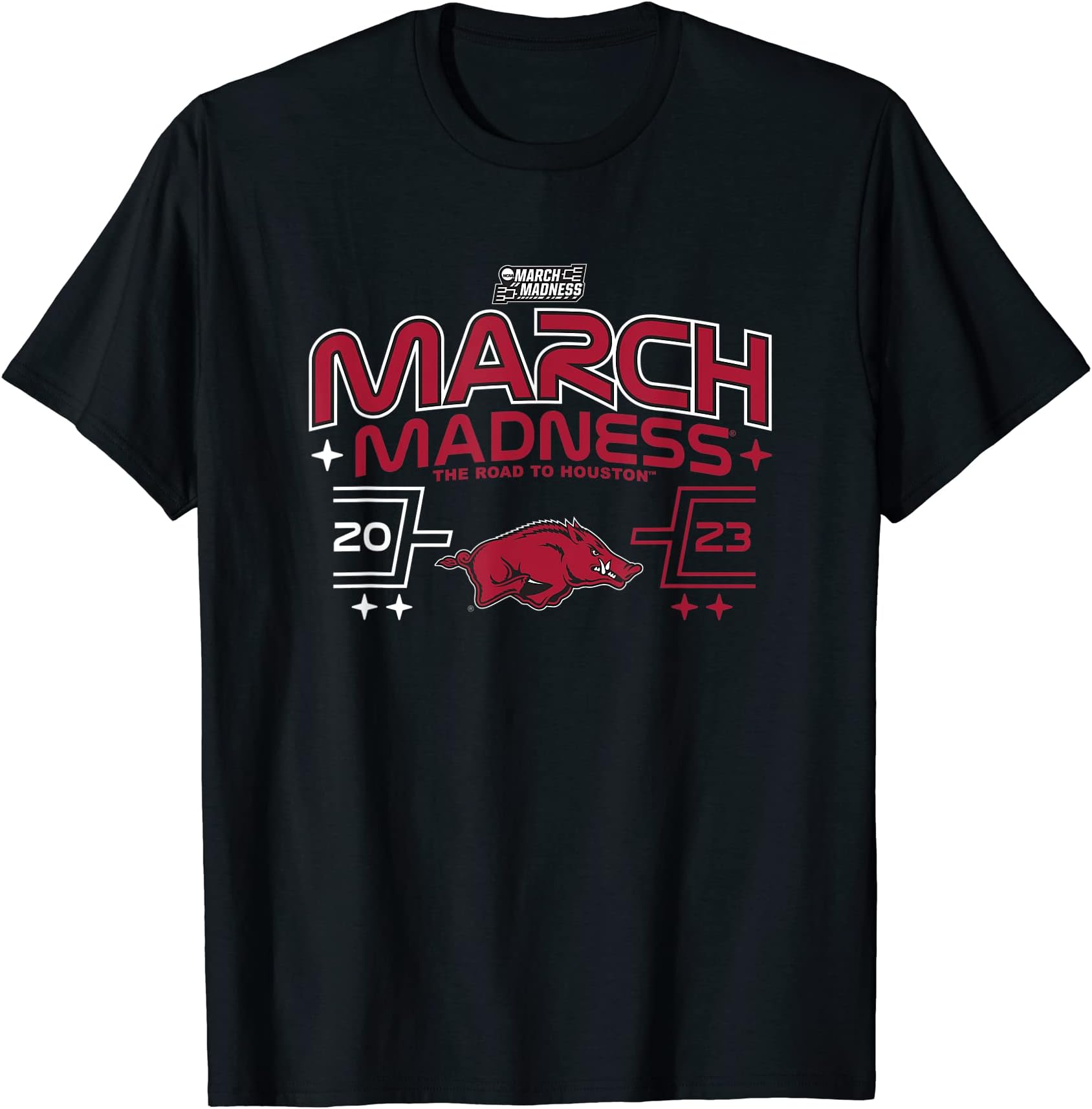 Arkansas Razorbacks March Madness 2023 Basketball Black T-Shirt