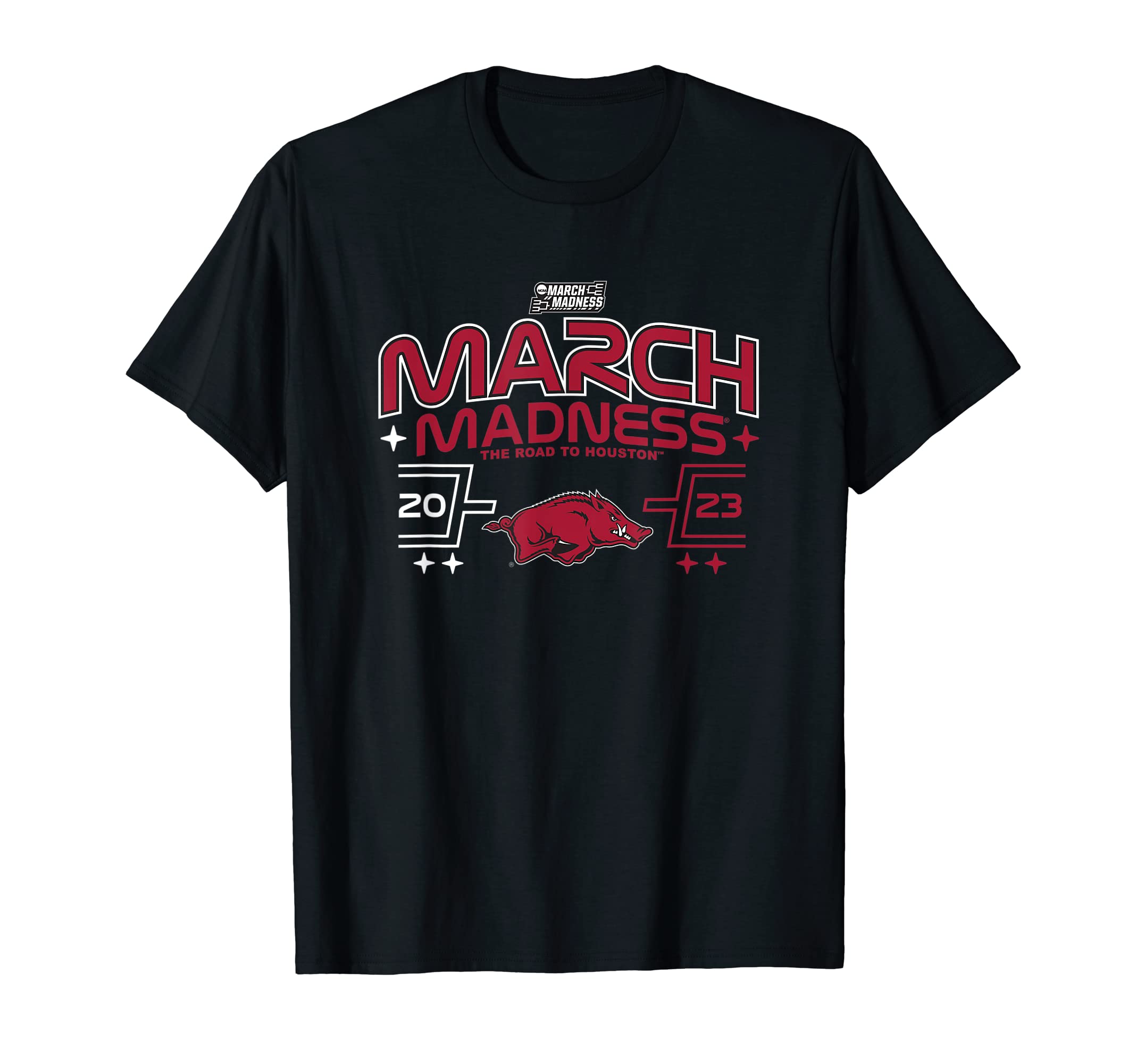 Arkansas Razorbacks March Madness 2023 Basketball Black T-Shirt