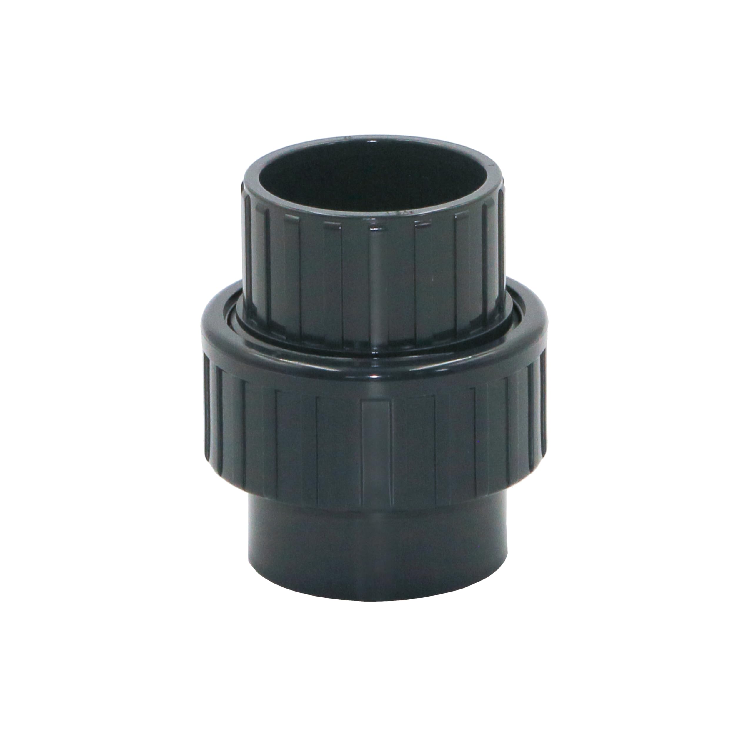 HAF 10x PVC Fittings Verschraubung mit 50mm | Klebemuffe x Klebemuffe | Adapter aus grauem PVC-U | PN16 für PVC Rohr, Poolfitting, Schwimmbad, Poolverrohrung, Druckleitung, Rohrleitung & Teich