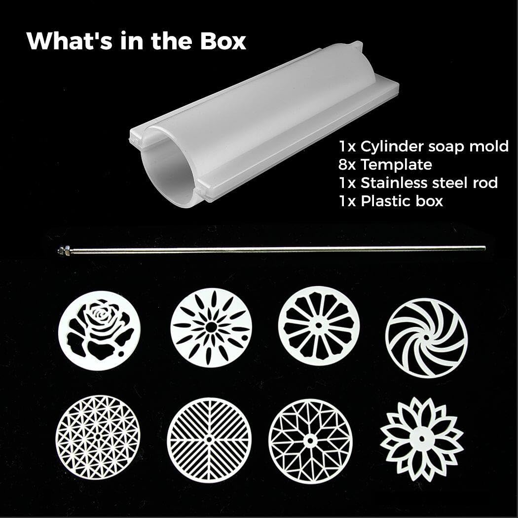 Kit de manualidades de jabón de columna de silicona, juego de 10 piezas para hacer jabón con moldes de tracción